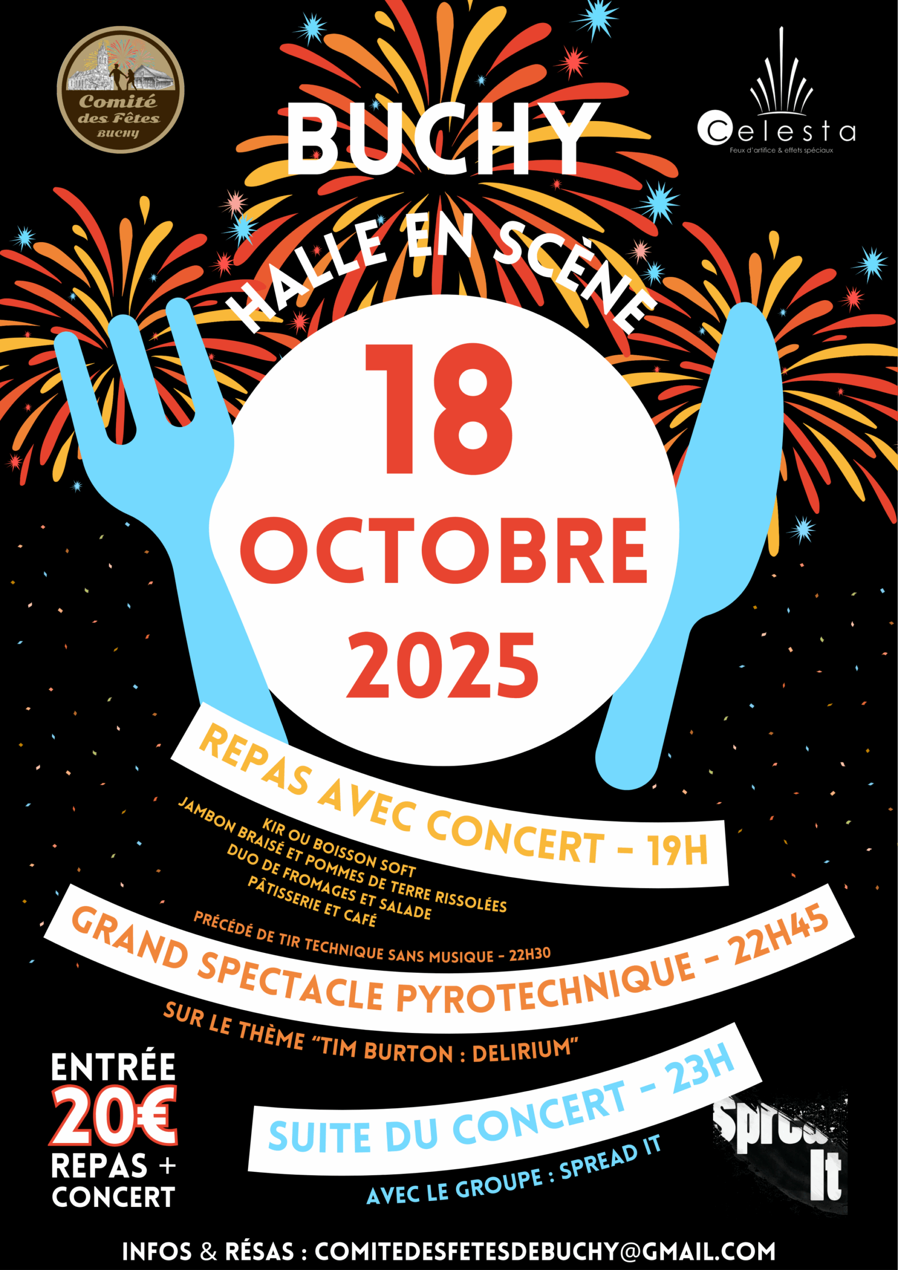 SOIRÉE REPAS CONCERT SPECTACLE PYROTECHNIQUE
