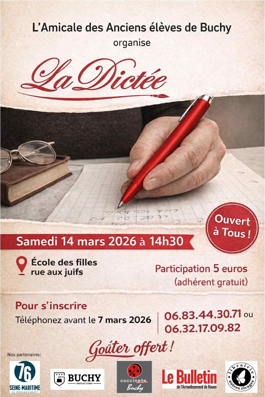 LA DICTÉE SAMEDI 14 MARS 14H30