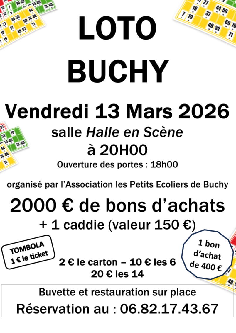 LOTO VENDREDI 13 MARS ORGANISÉ PAR L’APEB