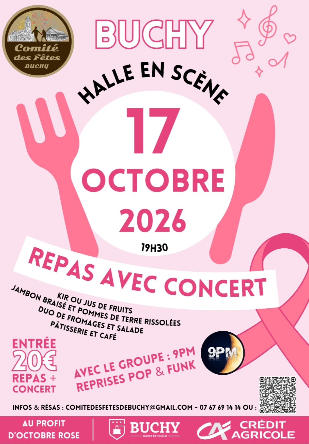 SOIRÉE REPAS CONCERT – OCTOBRE ROSE